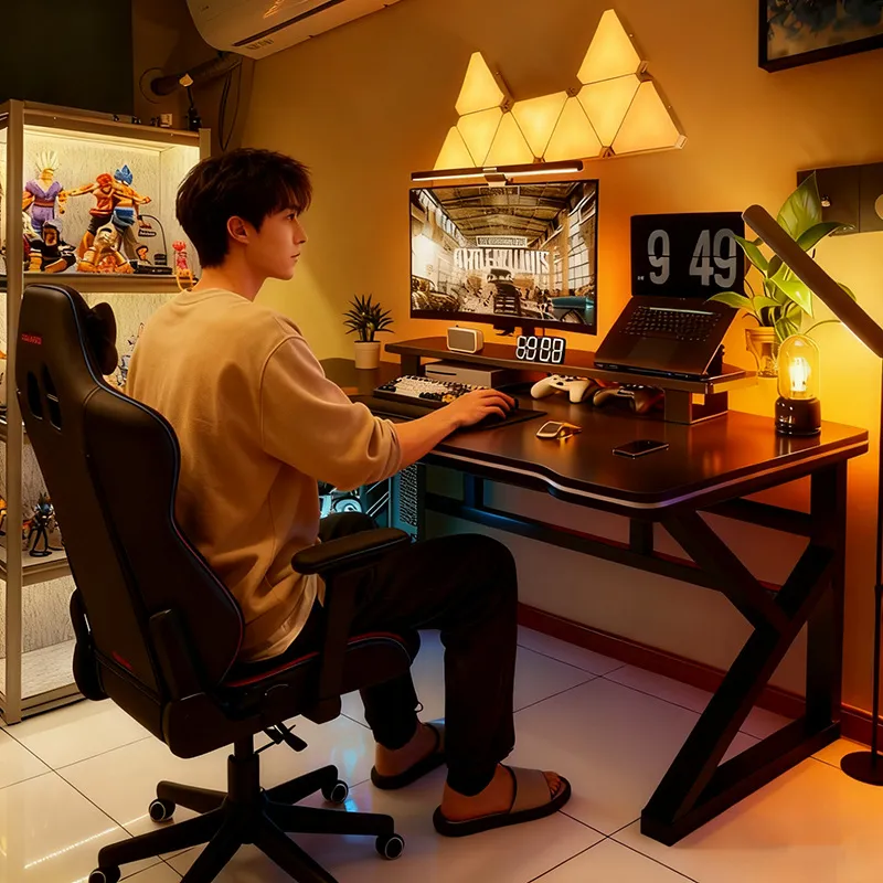 Esports Gaming House - Black E-sports Style Computer Desk Gaming