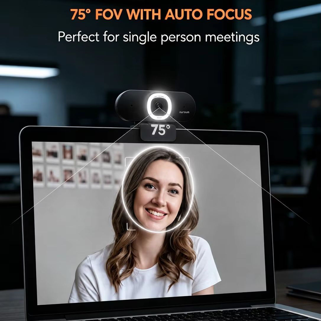 NUROUM 2K Auto Focus Webcam wi - Webcam Ring Light 评论和价格