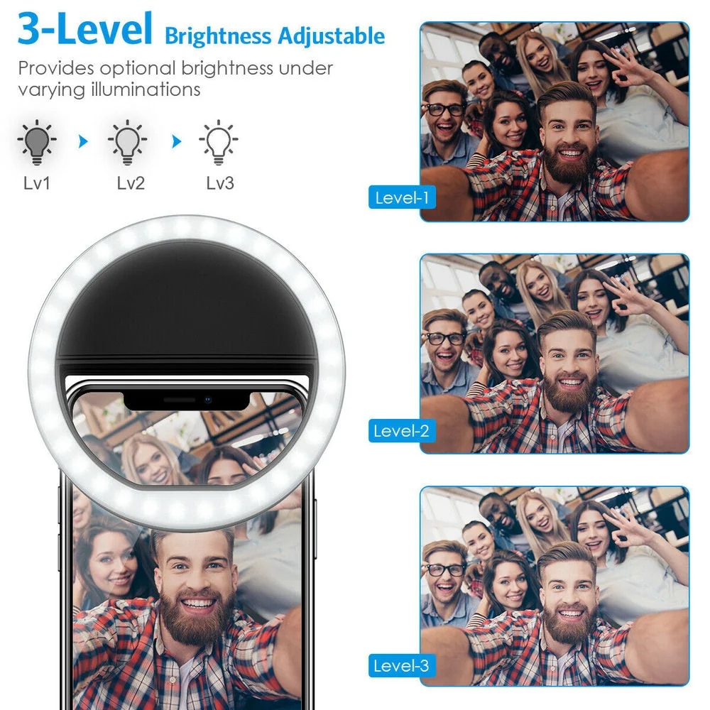 1pc USB Charge Cable LED Selfi - Webcam Ring Light 评论和价格