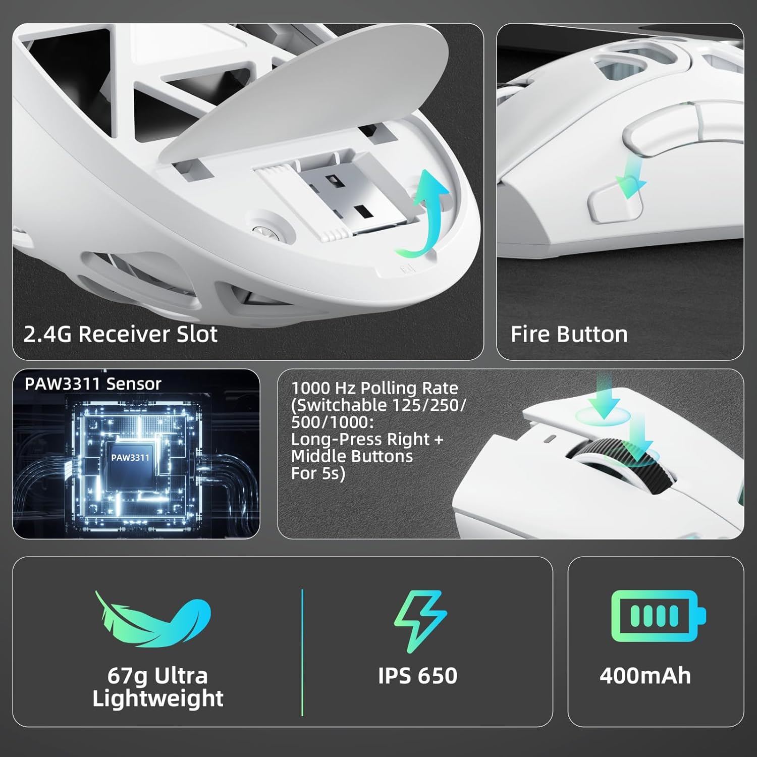 AULA SC620 New Gaming Mouse Wi - Esports Gaming Mouse Weight Adjustable 评论和价格